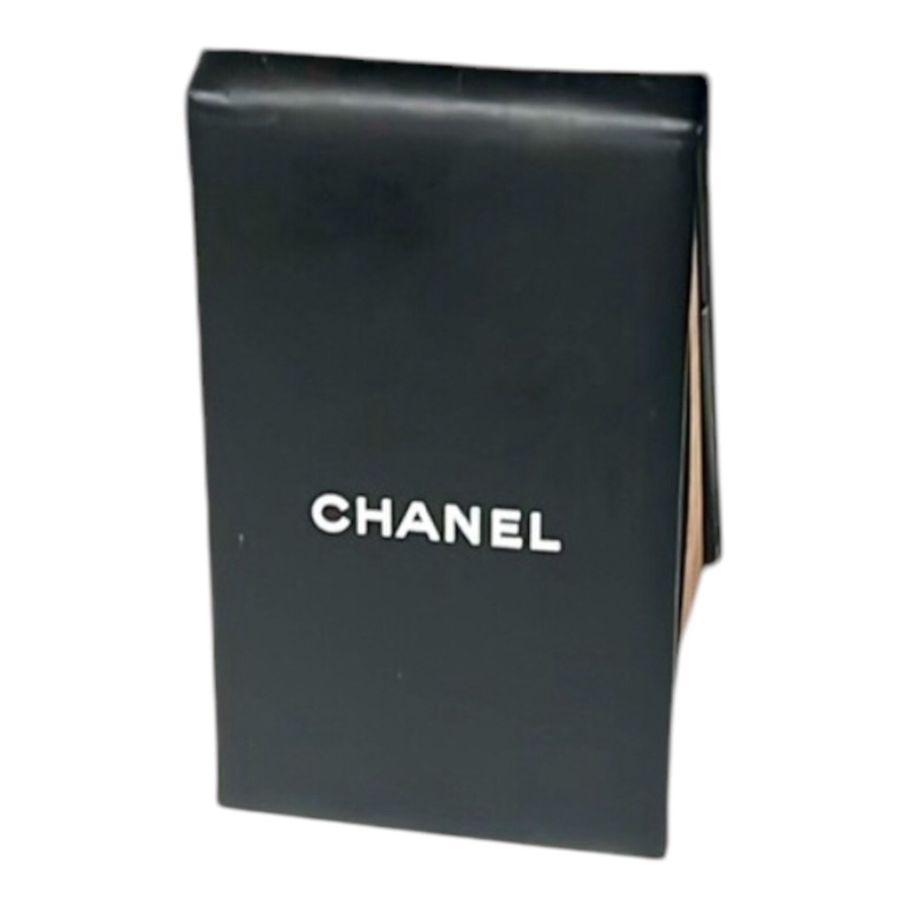Chanel Memo Pad Notebook Vintage Black Leather Authentic 4.5”x3”